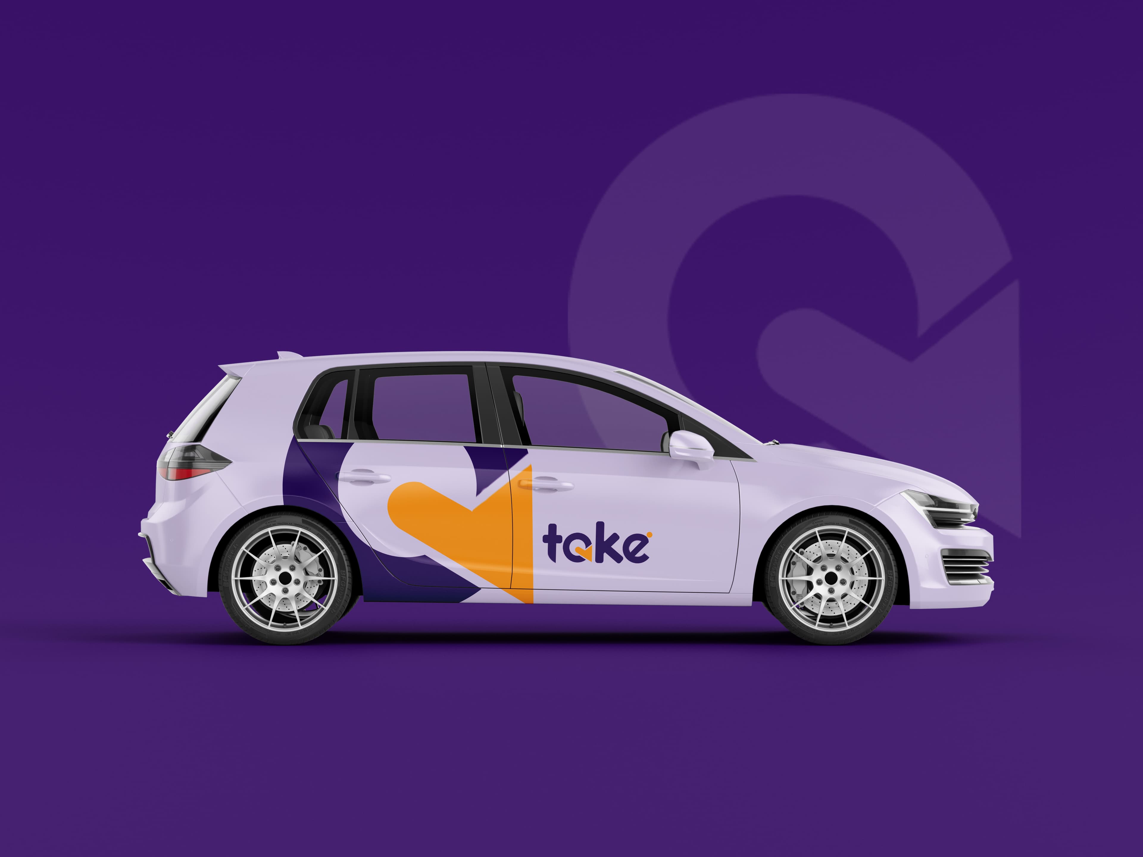 Take branded vehicle