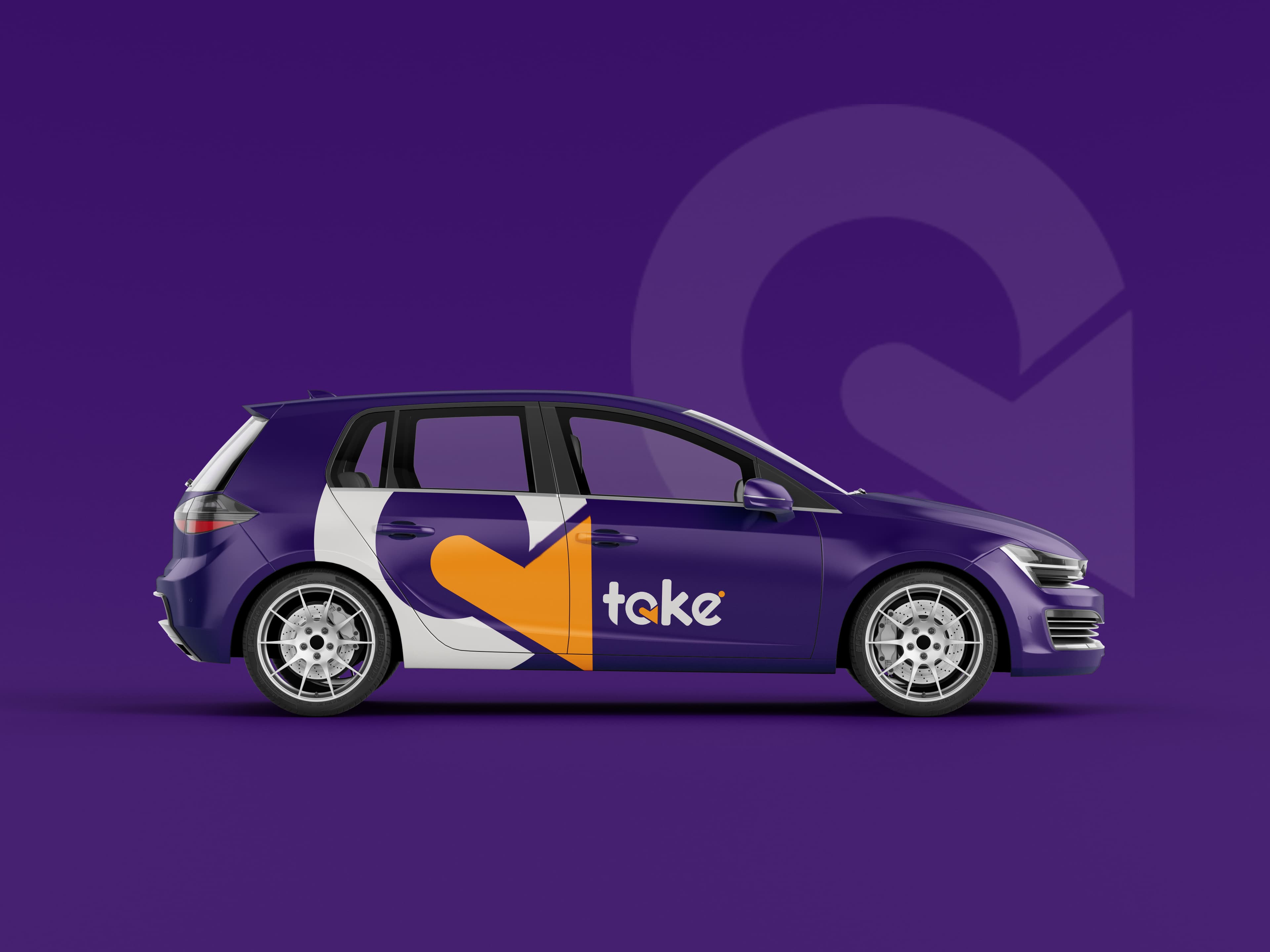 Take purple hatchback