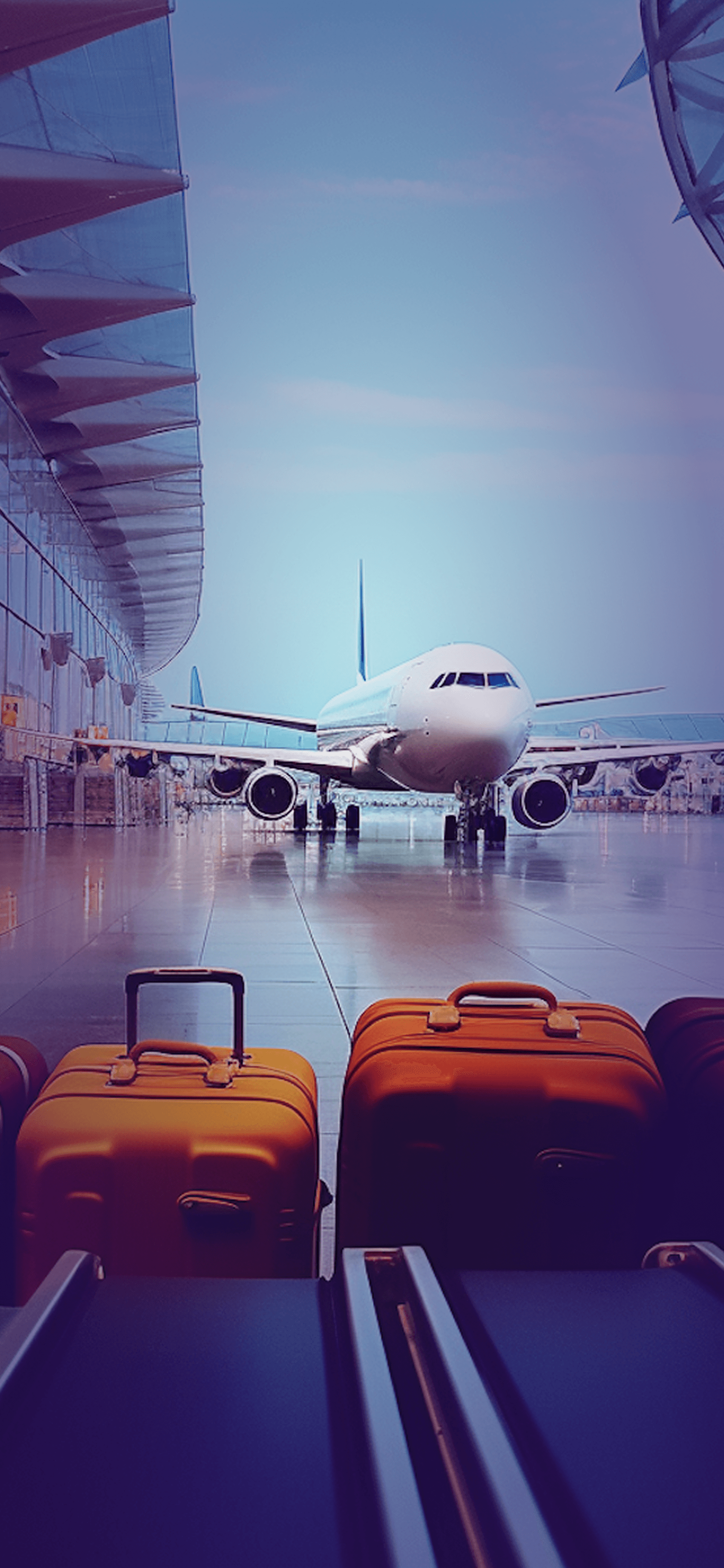 Airport terminal with luggage for exclusive Take services